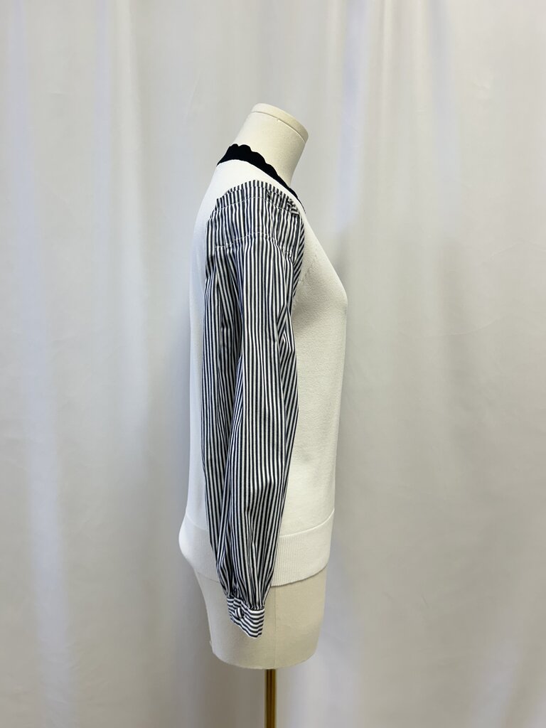 Veronica Beard White Multi Print Top