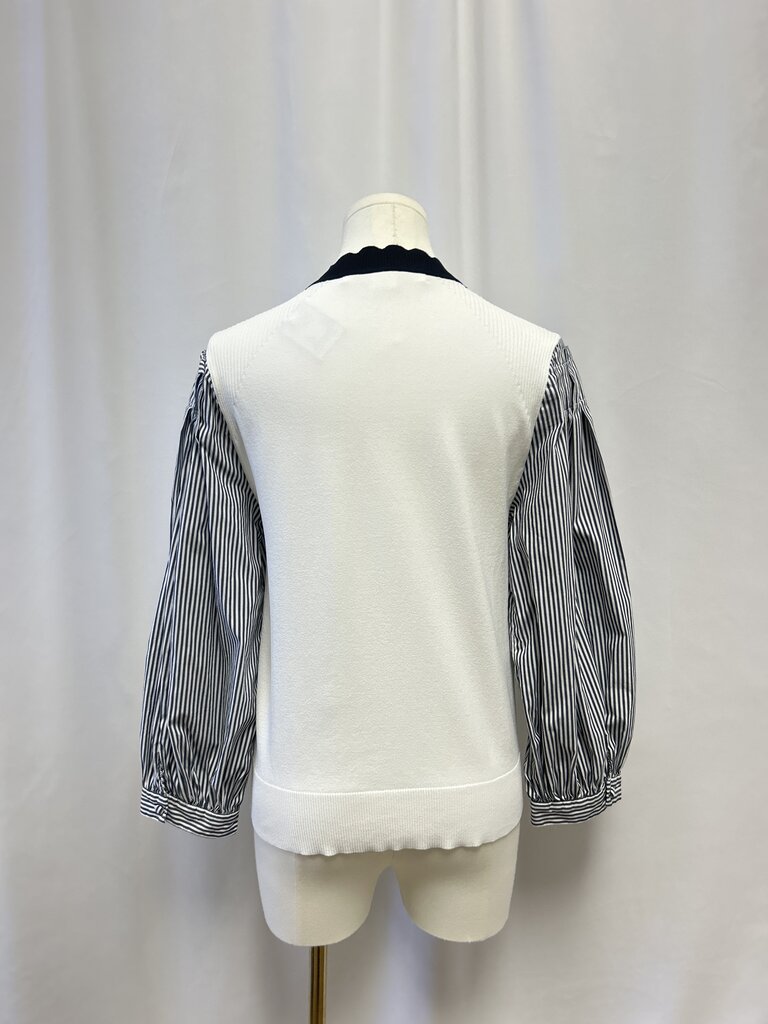 Veronica Beard White Multi Print Top