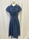 Kule x Fanm Mon Blue Linen Belted Dress
