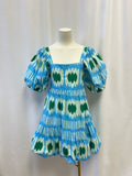 Oliphant Blue Ikat Mini Dress
