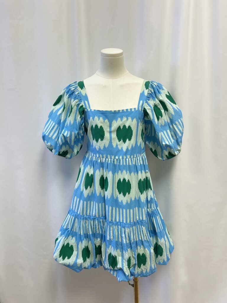 Oliphant Blue Ikat Mini Dress