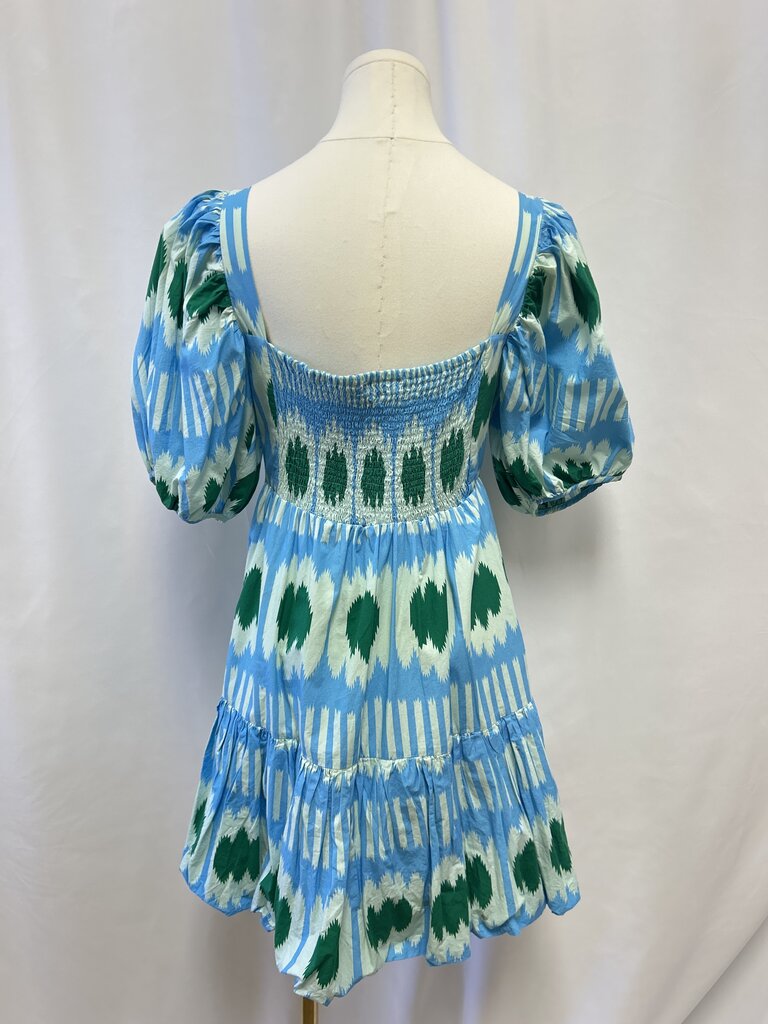 Oliphant Blue Ikat Mini Dress