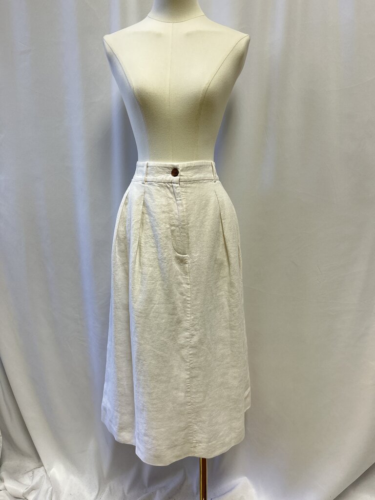 Jenni Kayne White Linen Midi Skirt