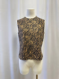 St John Tan Animal Print Knit Top