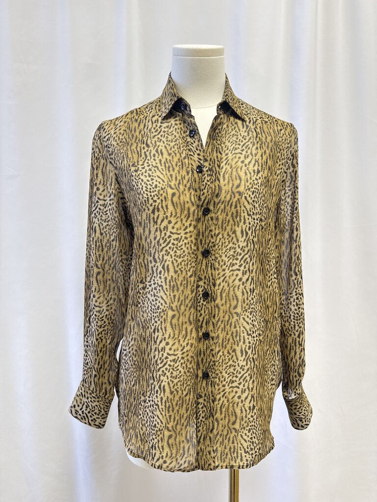 Saint Laurent Animal Print Button Up