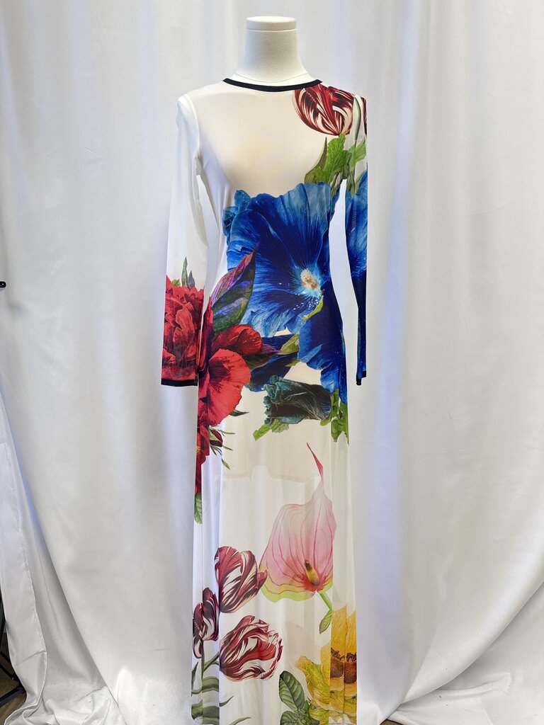 alice + olivia White Floral Mesh Dress NWT