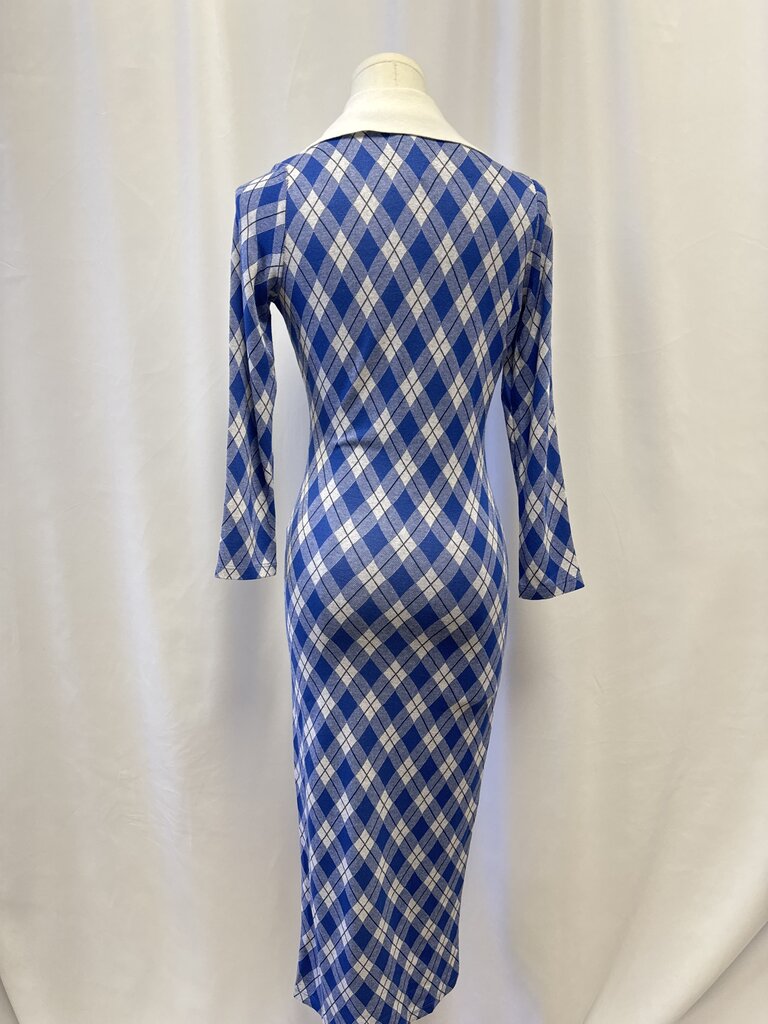 Smythe Blue Argyle Knit Dress