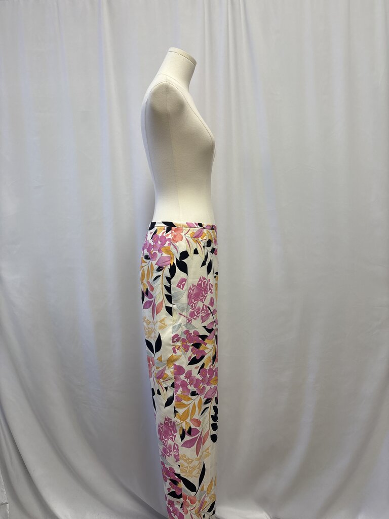 Oscar de la Renta White Floral Pant