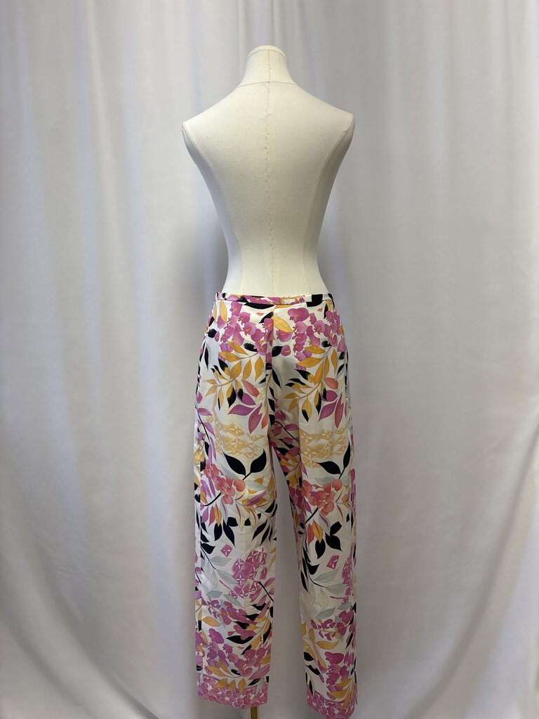 Oscar de la Renta White Floral Pant
