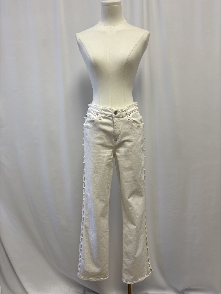 Simkhai White Pearl Detail Jean