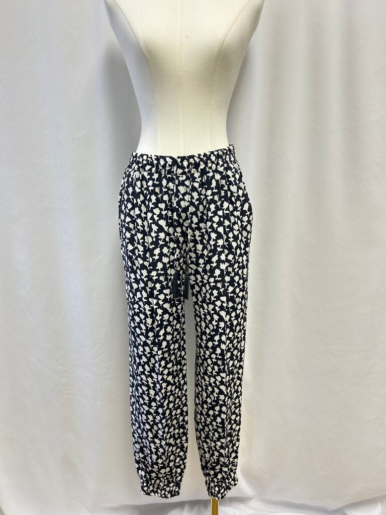 Max Mara Black and White Floral Jogger