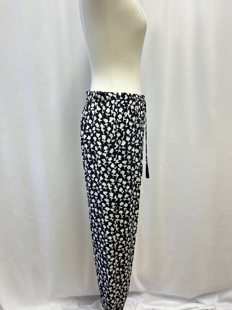 Max Mara Black and White Floral Jogger