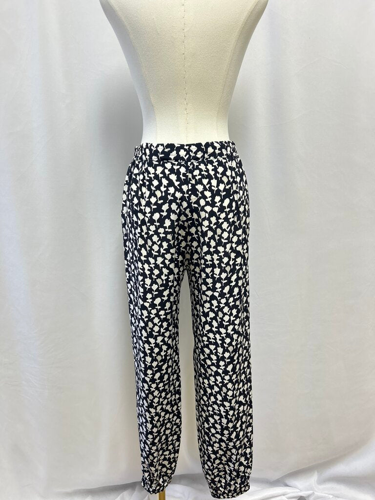 Max Mara Black and White Floral Jogger
