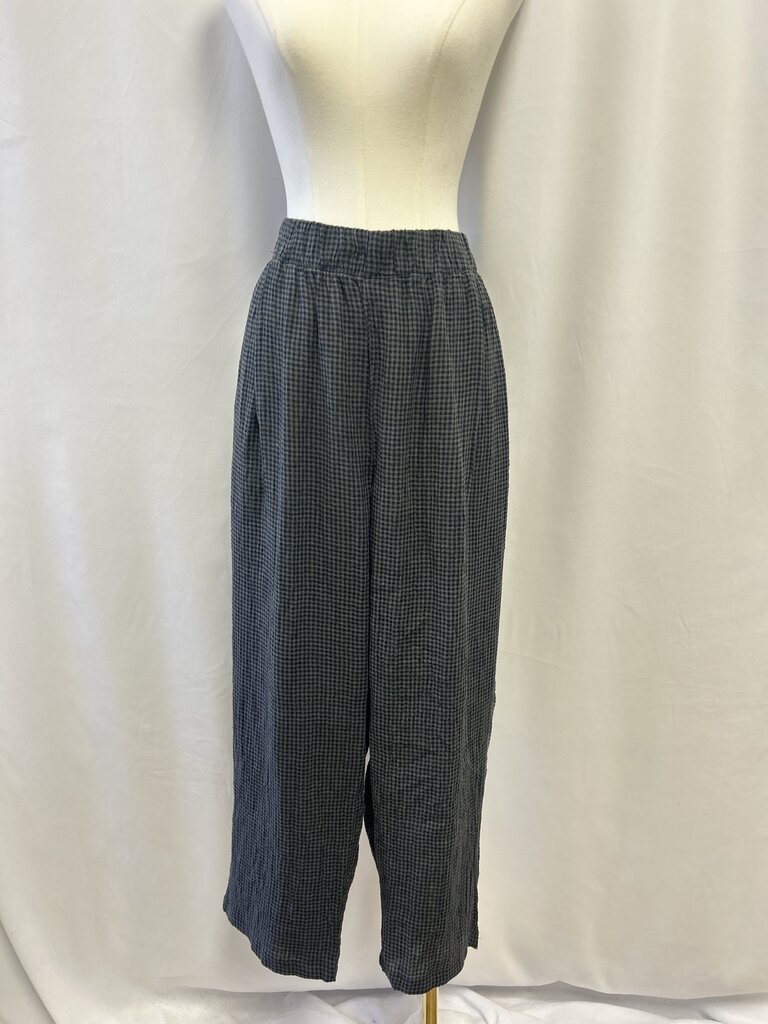Eileen Fisher Black and Grey Gingham Pant