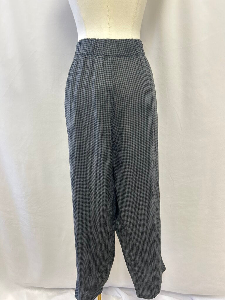 Eileen Fisher Black and Grey Gingham Pant