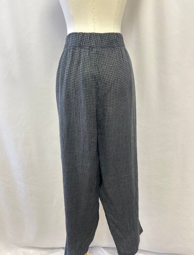 Eileen Fisher Black and Grey Gingham Pant