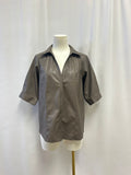Brochu Walker Taupe Faux Leather Top