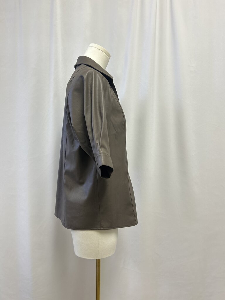 Brochu Walker Taupe Faux Leather Top