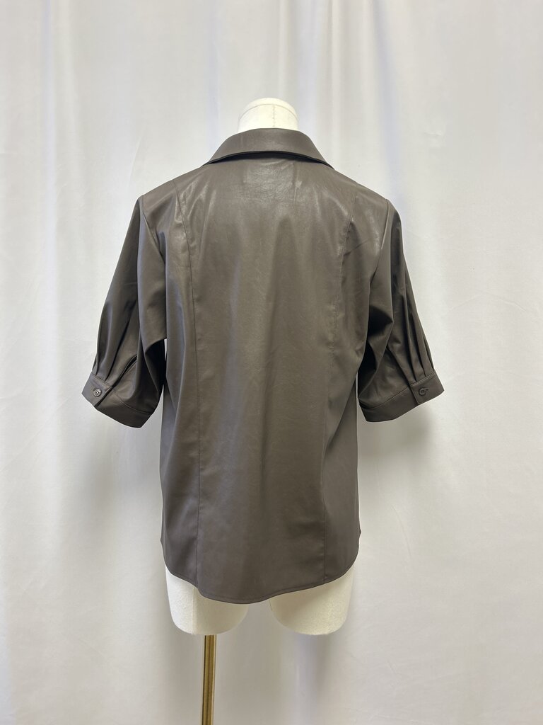Brochu Walker Taupe Faux Leather Top