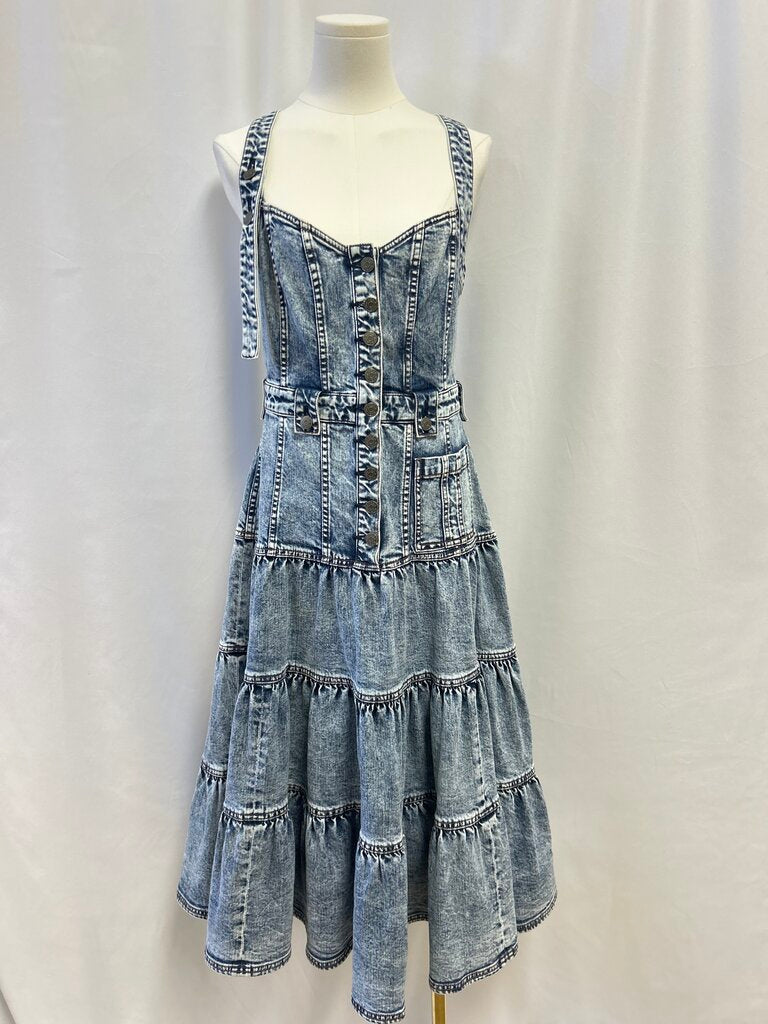 Ulla Johnson Blue Stone Wash Denim Dress