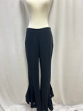 Cinq a Sept Black Wide Leg Ruffle Botttom Pant