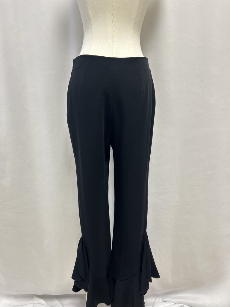 Cinq a Sept Black Wide Leg Ruffle Botttom Pant