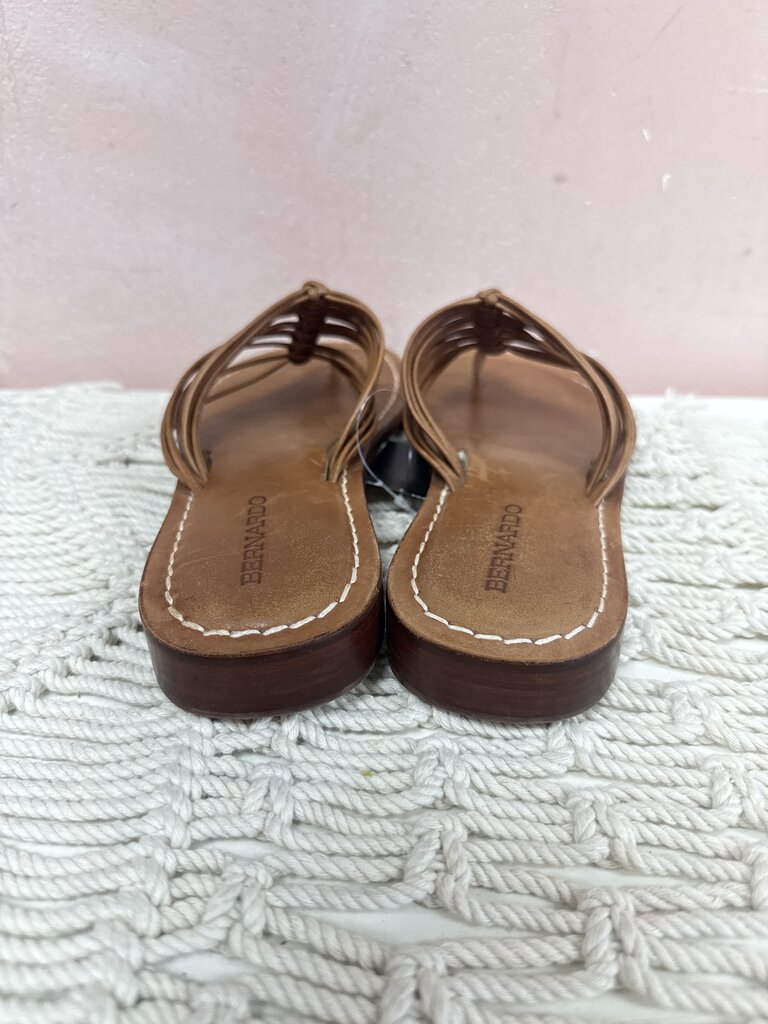 Bernardo Tan Woven Thong Sandal