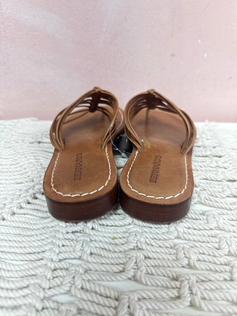Bernardo Tan Woven Thong Sandal