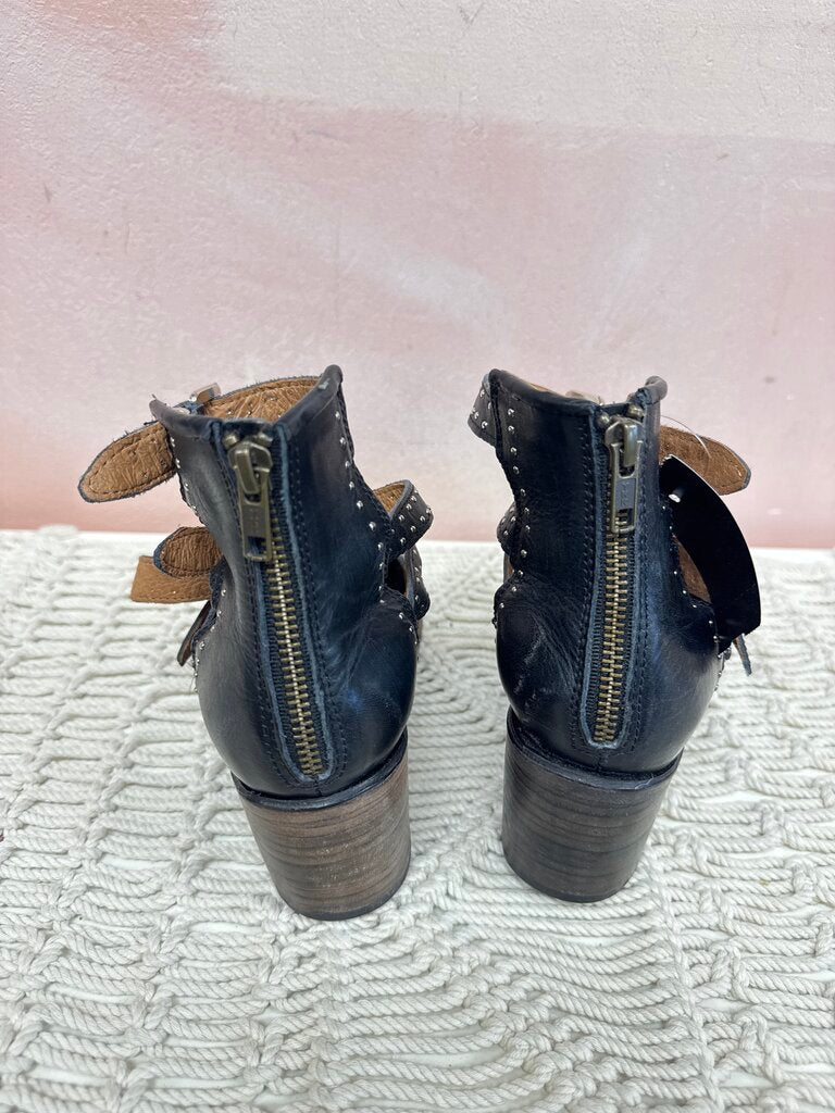 Freebird Black Studded Block Heel