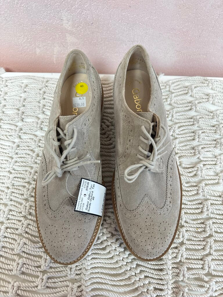 Gabor Tan Suede Oxford