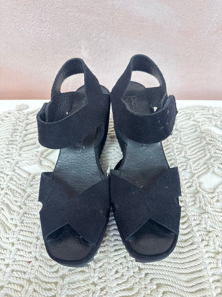 Pedro Garcia Black Suede Wedge