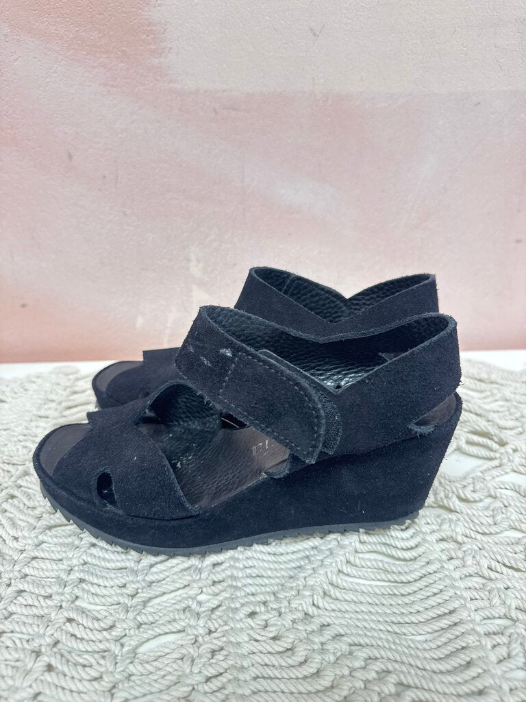 Pedro Garcia Black Suede Wedge