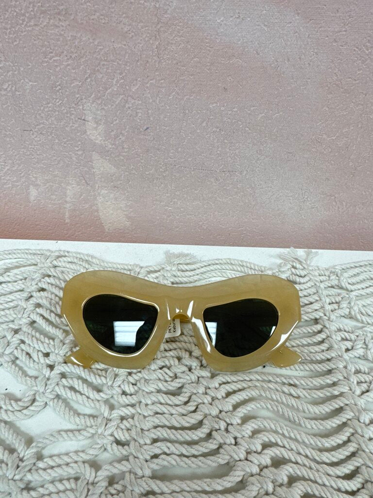 Keburia Beige Frame Sunglasses w/Case