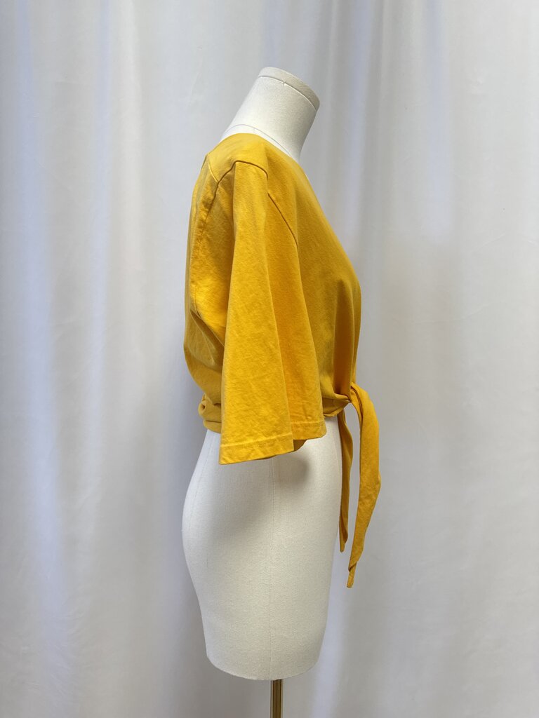 Sandro Yellow Tie Front Top