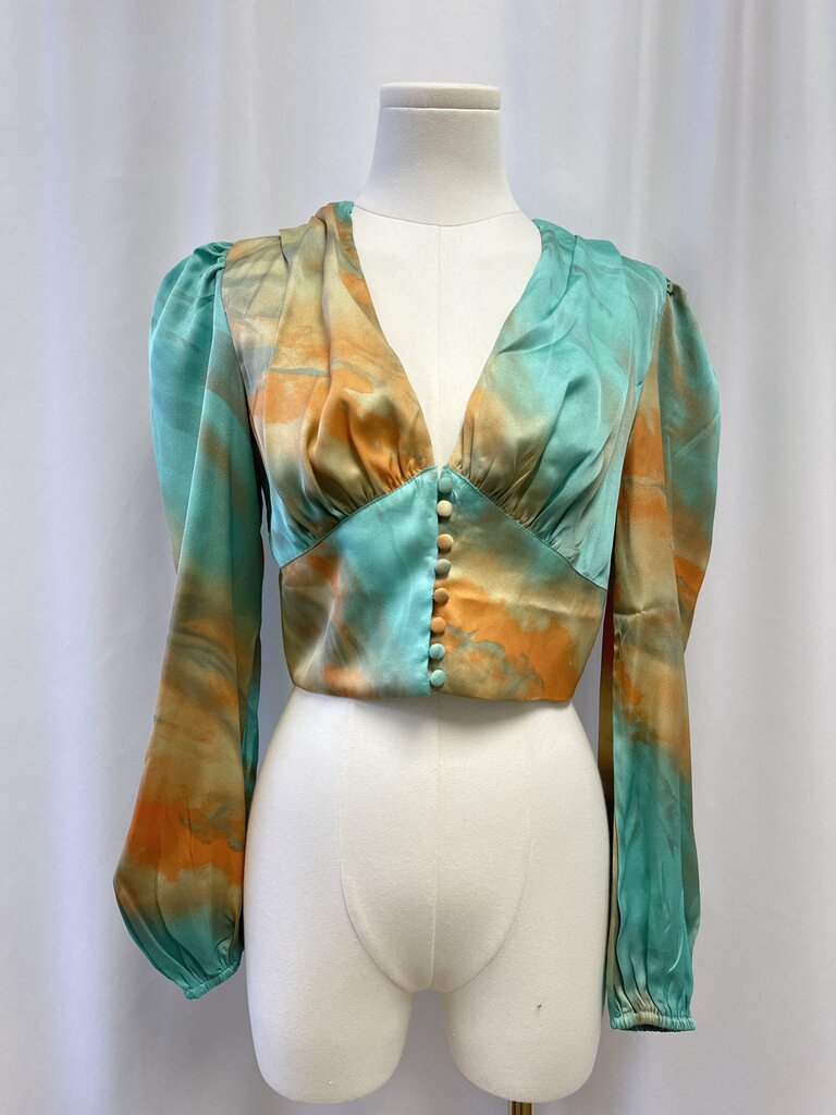 Superdown Green Sorbet Cropped Top