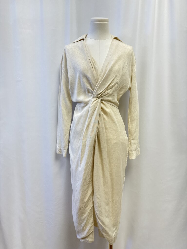 Anthropologie Tan Twist Front Dress NWT
