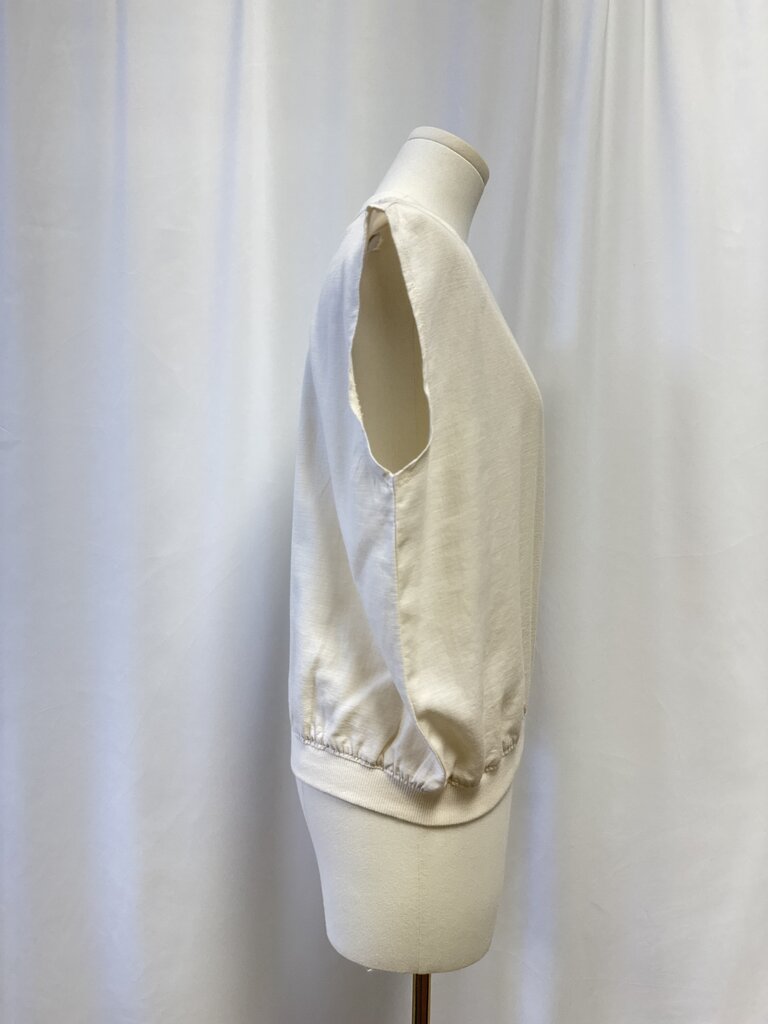 Splendid Ecru Linen Banded Bottom Top