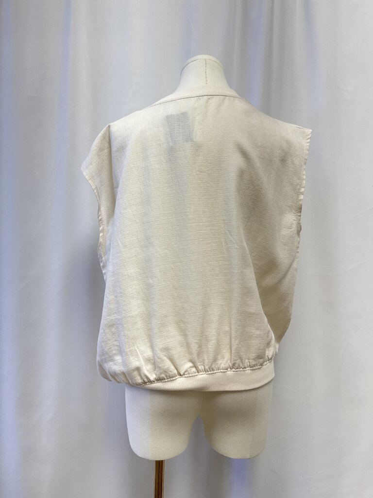 Splendid Ecru Linen Banded Bottom Top