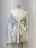 Kobi Halperin White Crochet Sleeve Cardigan