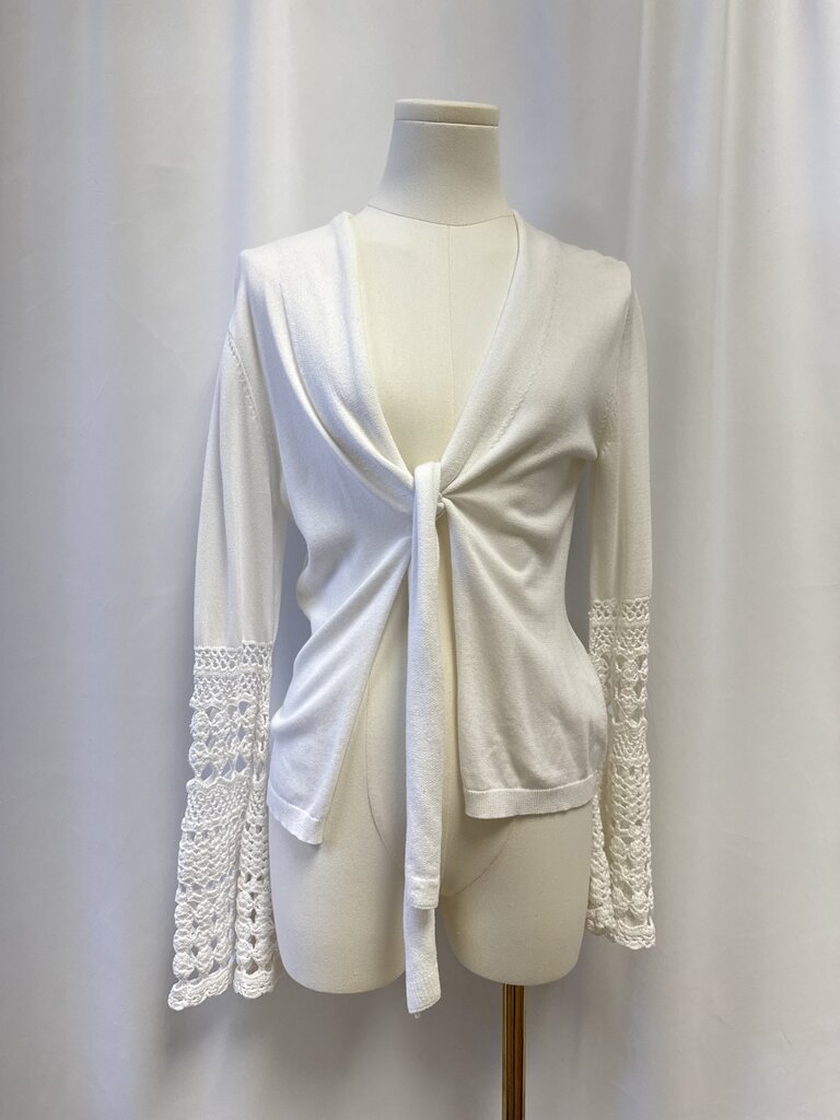 Kobi Halperin White Crochet Sleeve Cardigan