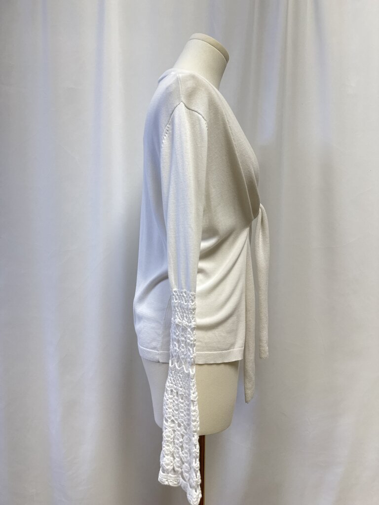 Kobi Halperin White Crochet Sleeve Cardigan