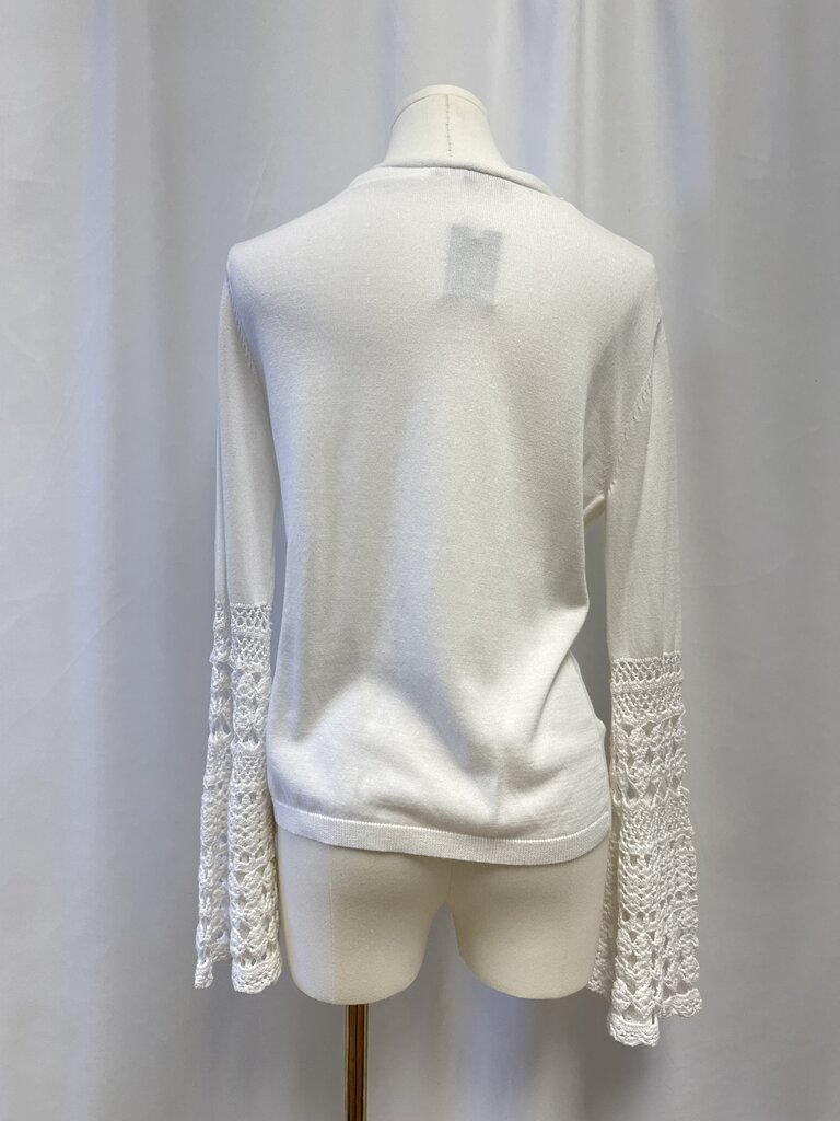 Kobi Halperin White Crochet Sleeve Cardigan