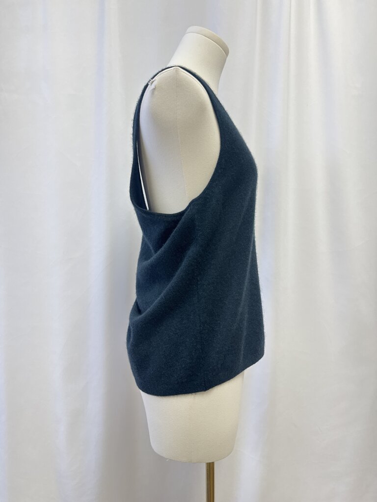 White + Warren Teal Marled Cashmere Tank