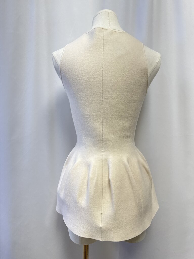 Theory Ecru Knit Peplum Top