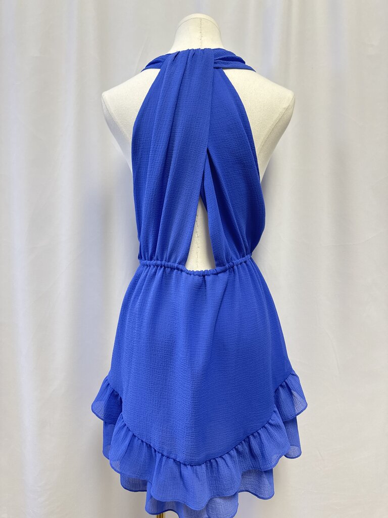 Ramy Brook Cornflower Blue Ruffle Mini Dress