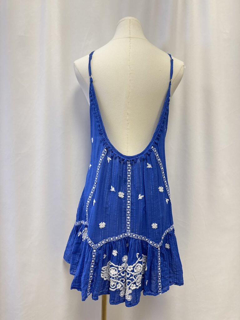 Ramy Brook Blue Embroidered Mini Dress