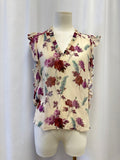 Paige Beige Floral Ruffle Top
