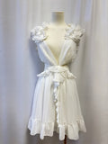 Ieena for MacDuggal White Ruffle Mini Dress