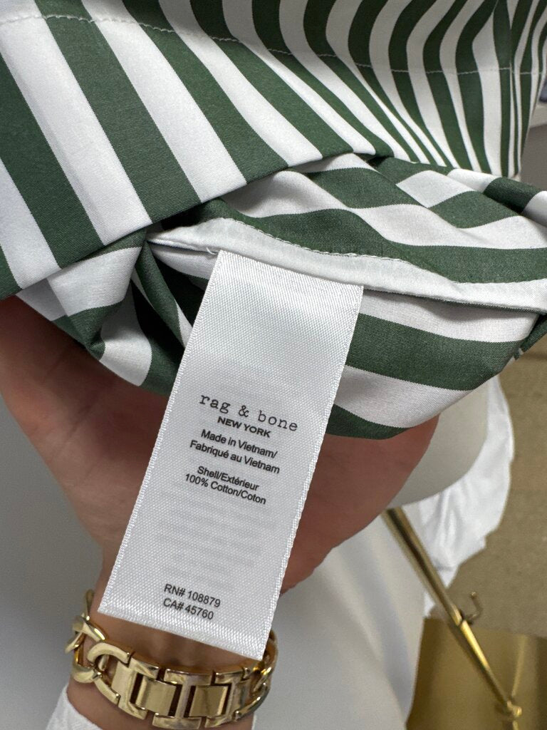 rag & bone Olive Striped Button Up