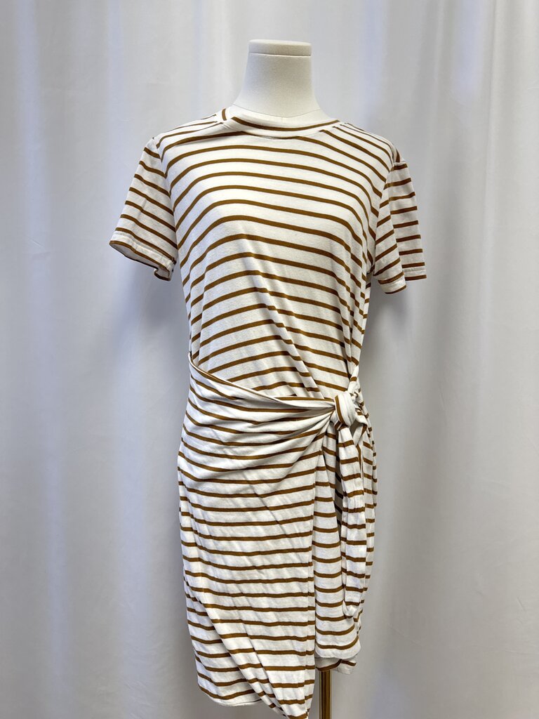 Rails Tan Striped Wrap Tee Shirt Dress
